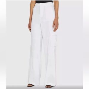MOVING SALE Alice and Olivia Wide Leg White Linen Cargo Pants